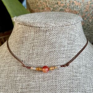 Grunge red agate choker